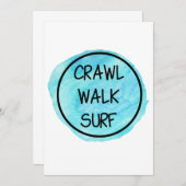 Crawl Walk Surf met Blauwe Ontwerp Kaart (Voorkant / Achterkant)