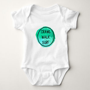 Crawl Walk Surf met Green Emblem Romper