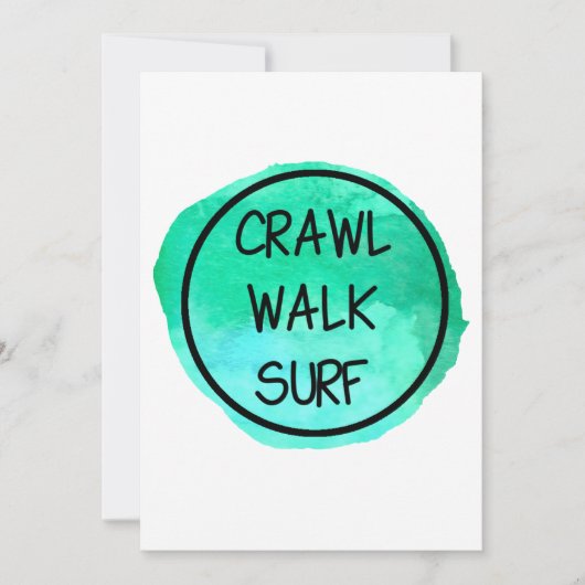 Crawl Walk Surf met groen ontwerp Kaart (Voorkant)