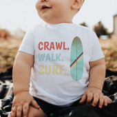 Crawl Walk Surf Retro  Blauw Surfboard