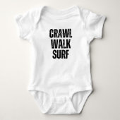 Crawl Walk Surf Summer Little surfer Baby Bodysuit (Voorkant)