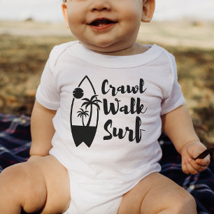 Crawl Walk Surf Summer Little surfer Baby Bodysuit