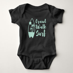 Crawl Walk Surf Summer Little surfer Baby Bodysuit