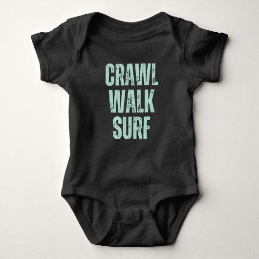 Crawl Walk Surf Zomer Baby Body Romper (Voorkant)