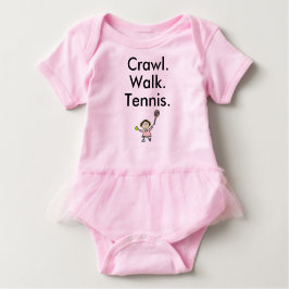 Crawl Walk Tennis Meisje Roze Baby Bodysuit