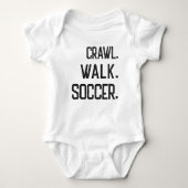 Crawl Walk Voetbal, Voetbal Baby Romper (Voorkant)