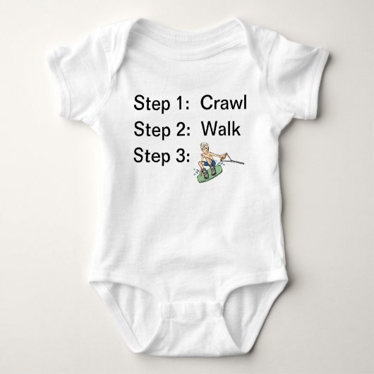 Crawl Walk Wakeboard Baby Bodysuit (Voorkant)