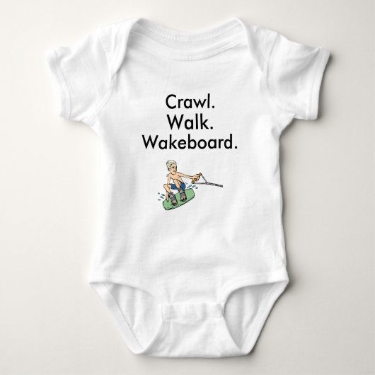 Crawl Walk Wakeboard Wakeboarding Baby Bodysuit (Voorkant)