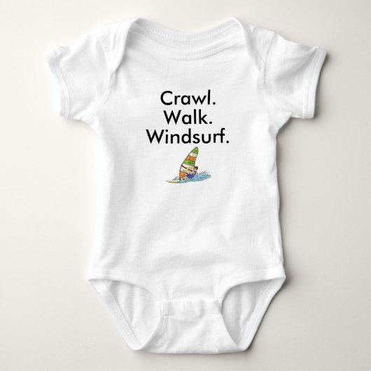 Crawl Walk Windsurf Windsurfer Baby Bodysuit (Voorkant)