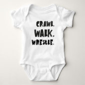 Crawl Walk Wrestle, worstelaar baby Romper (Voorkant)