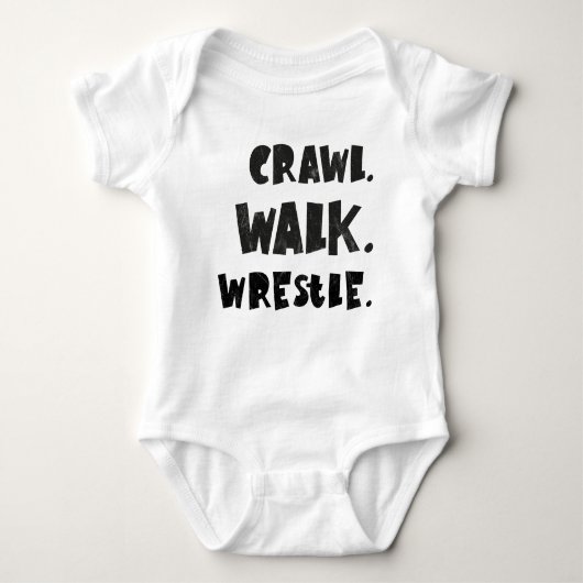 Crawl Walk Wrestle, worstelaar baby Romper (Voorkant)