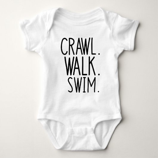 Crawl Walk Zwemmen, Schattigee kleine zwemmer Romper (Voorkant)
