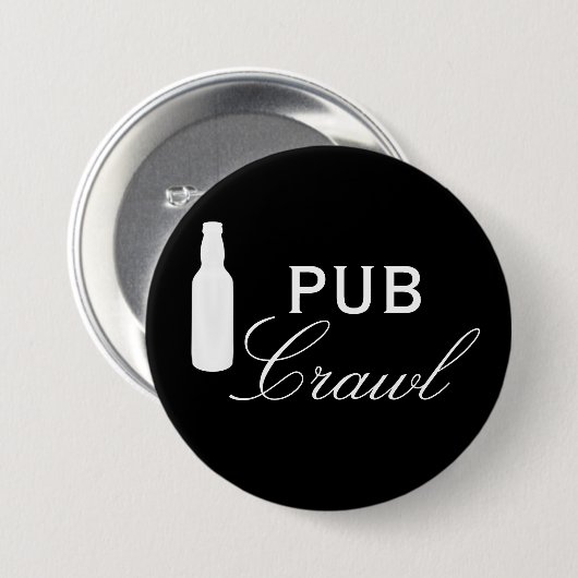 Crawlen Bier Dag Drinken Ronde Button 7,6 Cm (Voorkant /achterkant)