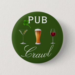 Crawlen Bierdag Drinken St. Patrick's Day Ronde Button 5,7 Cm
