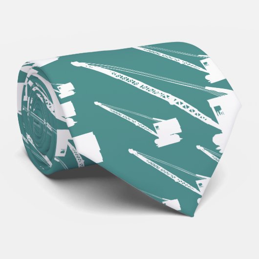  Crawler Crane Wit Silhouet uw kleur Stropdas (Opgerold)