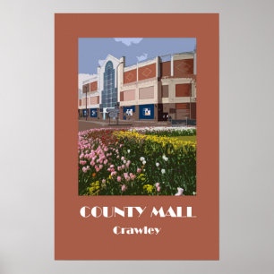 Crawley-poster uit de jaren 20, retro-stijl poster