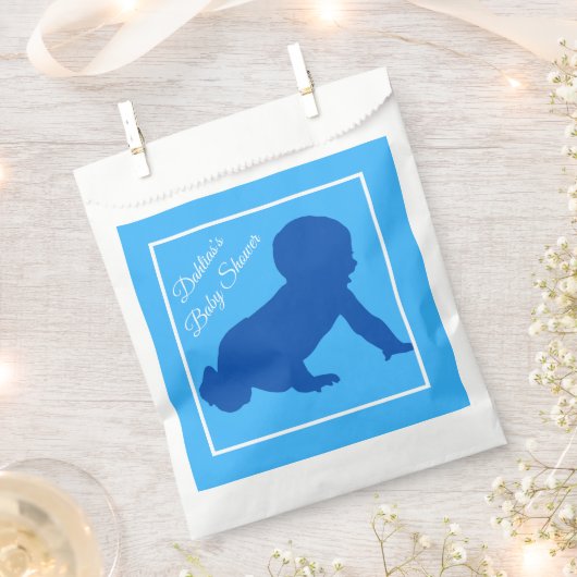 Crawling Blue Baby shower Bedankzakje (Geknipt)