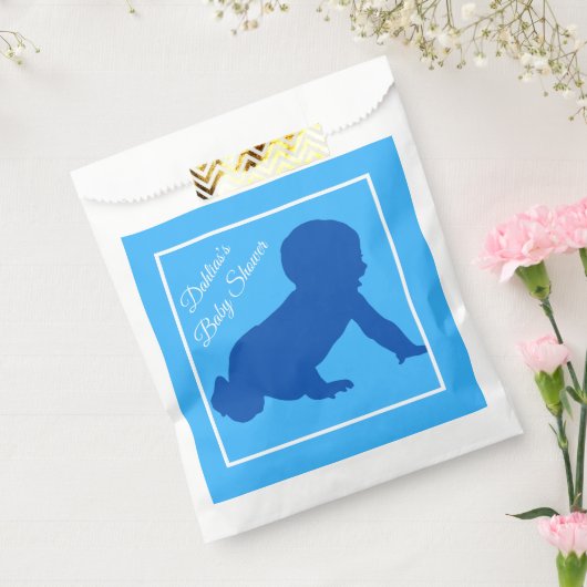 Crawling Blue Baby shower Bedankzakje (Gezegeld)
