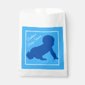 Crawling Blue Baby shower Bedankzakje (Voorkant)