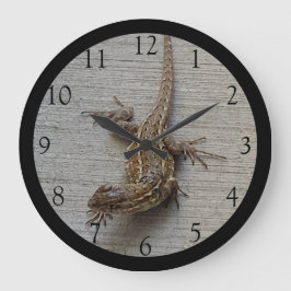 Crawling Lizard Black Edge Large Clock Grote Klok