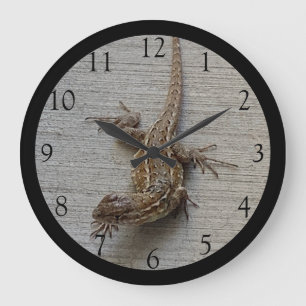 Crawling Lizard Black Edge Large Clock Grote Klok