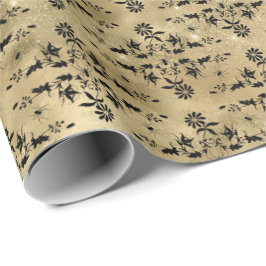 Crawly Spider Floral Halloween Patroon Cadeaupapier