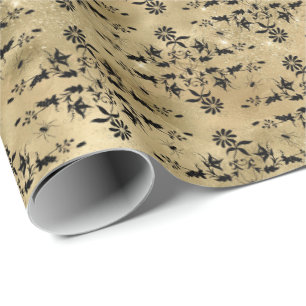 Crawly Spider Floral Halloween Patroon Cadeaupapier