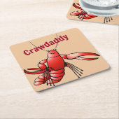 Crawpapa Red Crayfish Kartonnen Onderzetters (Schuin)