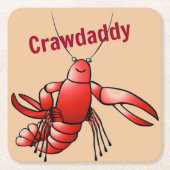 Crawpapa Red Crayfish Kartonnen Onderzetters (Voorkant)