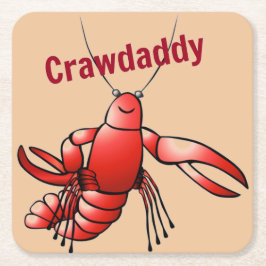 Crawpapa Red Crayfish Kartonnen Onderzetters