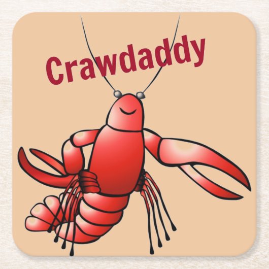 Crawpapa Red Crayfish Kartonnen Onderzetters (Voorkant)