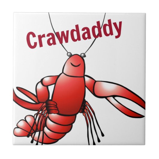 Crawpapa Red Crayfish Tegeltje (Voorkant)
