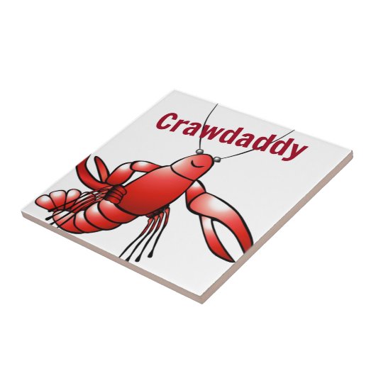 Crawpapa Red Crayfish Tegeltje (Zijkant)