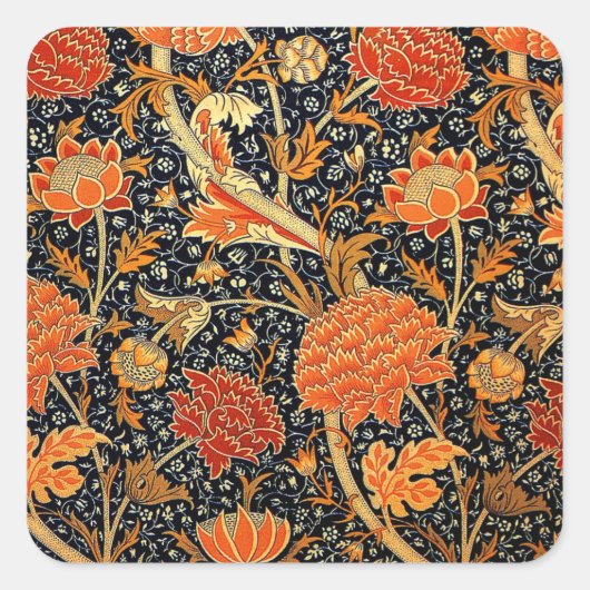 Cray, een William Morris patroon, Vierkante Sticker (Voorkant)