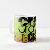 Cray; Levendig groen, Oranje en geel Koffiemok (Voorkant links)