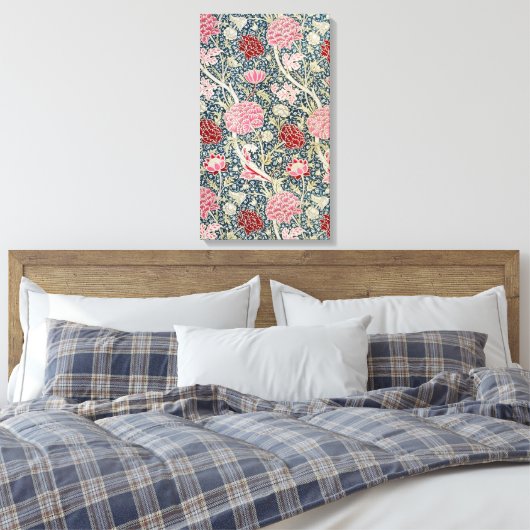 Cray Pattern (door William Morris) Art Canvas Afdruk (Insitu (Slaapkamer))