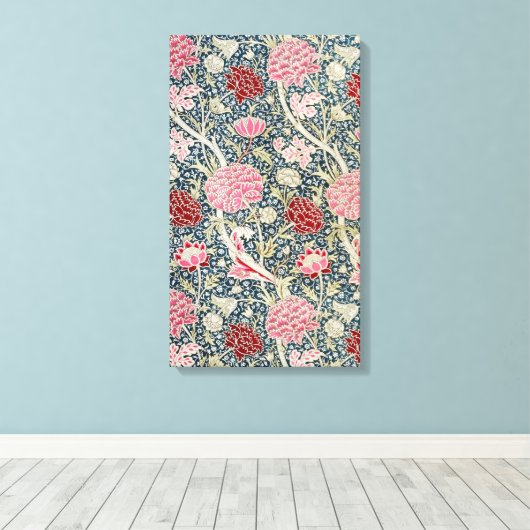 Cray Pattern (door William Morris) Art Canvas Afdruk (Insitu (Houten vloer))
