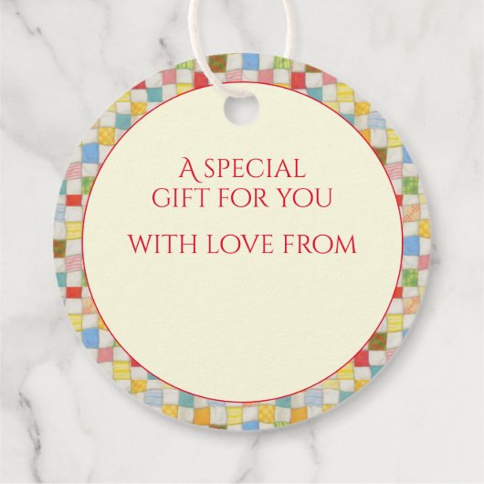 CRAY QUILT Ronde Gift Labels / Cream (Achterkant)