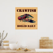 Crayfish Crawfish Wood Kijk Poster (Keuken)