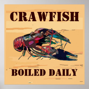Crayfish Crawfish Wood Kijk Poster
