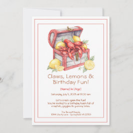 Crayfish & Lemon Treasure Chest Birthday  Kaart
