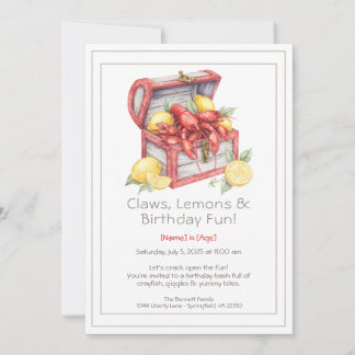 Crayfish & Lemon Treasure Chest Birthday Kaart
