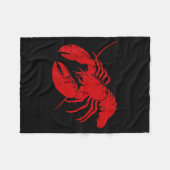 Crayfish Lobster Red Silhouette Crawfish Men Women Fleece Deken (Voorkant (Horizontaal))