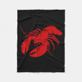 Crayfish Lobster Red Silhouette Crawfish Men Women Fleece Deken (Voorkant)