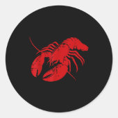 Crayfish Lobster Red Silhouette Crawfish Men Women Ronde Sticker (Voorkant)