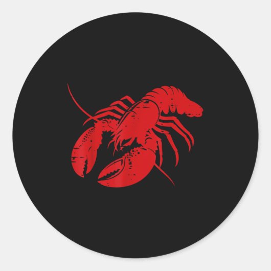 Crayfish Lobster Red Silhouette Crawfish Men Women Ronde Sticker (Voorkant)