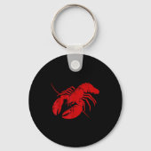 Crayfish Lobster Red Silhouette Crawfish Men Women Sleutelhanger (Voorkant)