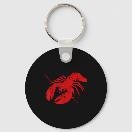 Crayfish Lobster Red Silhouette Crawfish Men Women Sleutelhanger (Voorkant)