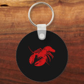 Crayfish Lobster Red Silhouette Crawfish Men Women Sleutelhanger (Voorkant)