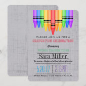 Crayola Rainbow Teacher Afstuderen Uitnodiging (Voorkant / Achterkant)
